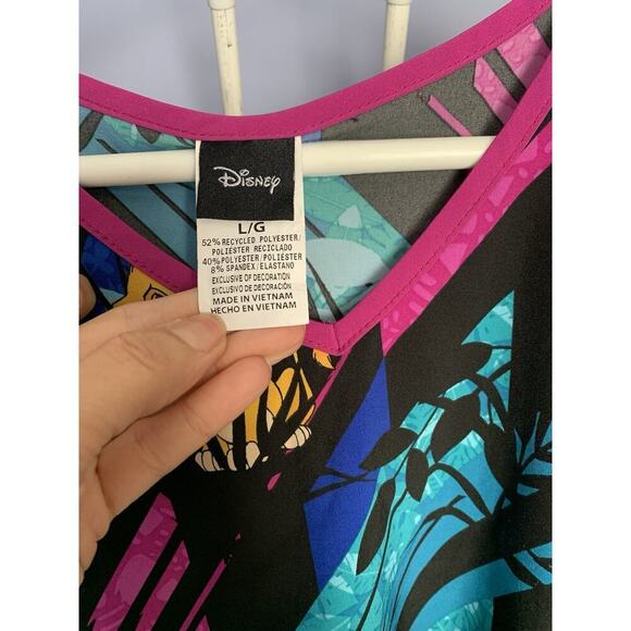 Disney Scrub Top The Lion King Simba Womens Stretch Performance Nurse Uniform LG - Picture 2 of 4